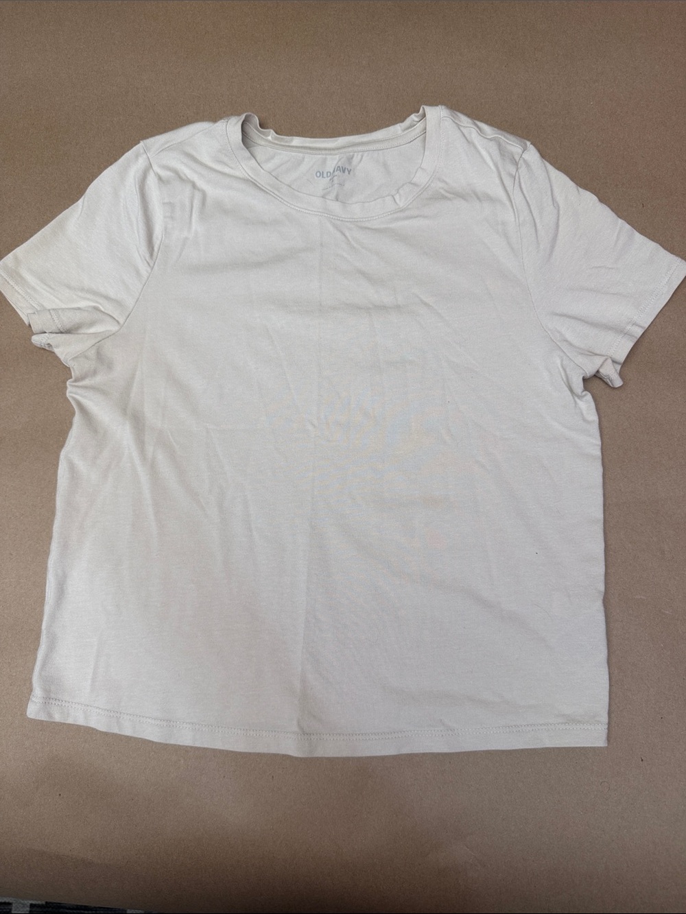 Old Navy Cream Short Sleeve Women's Crew Tee